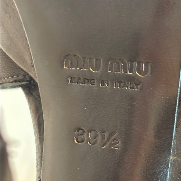 Miu Miu Prada Nappa Washed Jeweled T-Strap Platform Sandals Peep Toe Pumps 39.5 - Picture 9 of 12